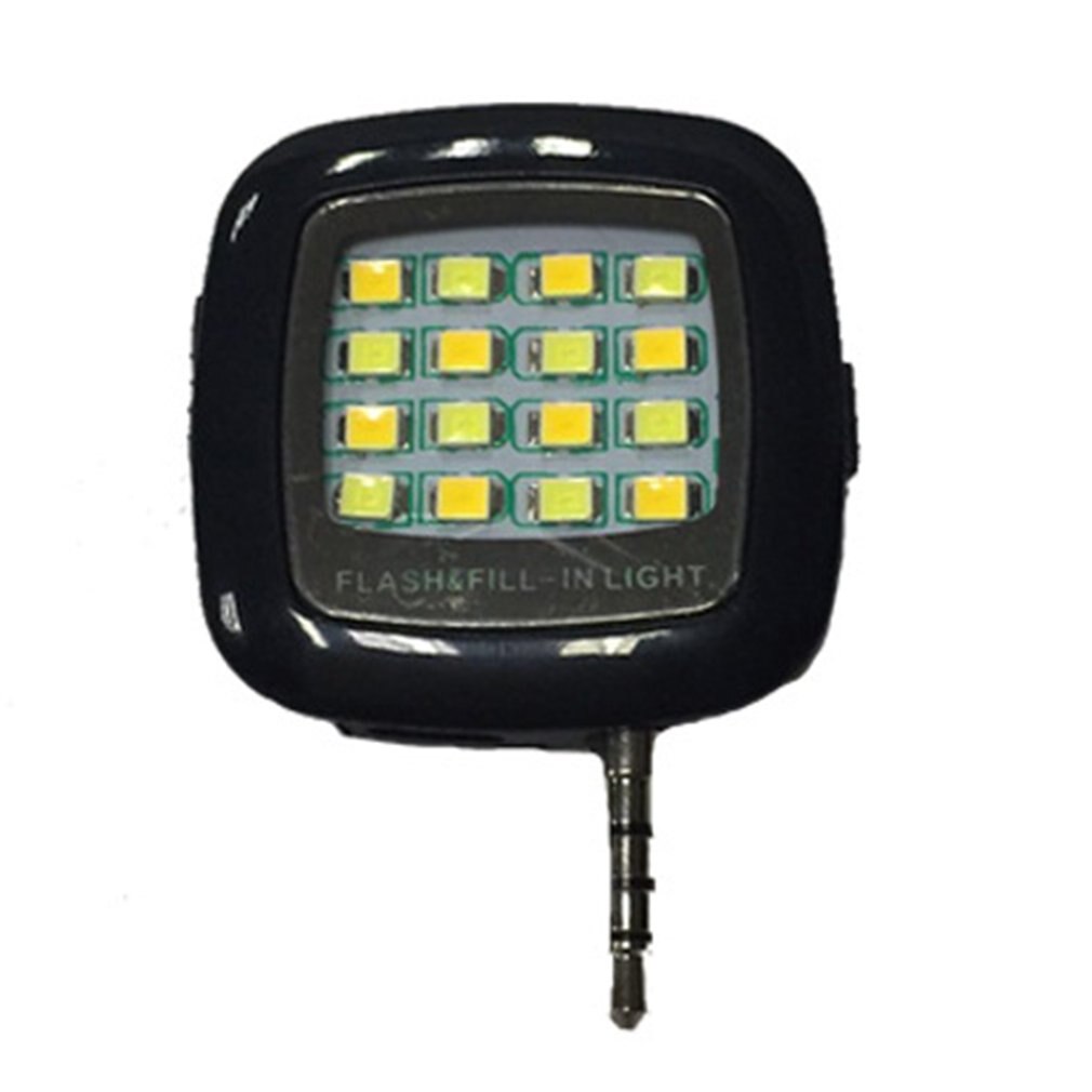 16pcs LED Mini Flash Vulling Licht Voor Mobiele Telefoon Selfie Helderheid Fotografie Lamp 3.5mm Heldere LED Video Licht lamp