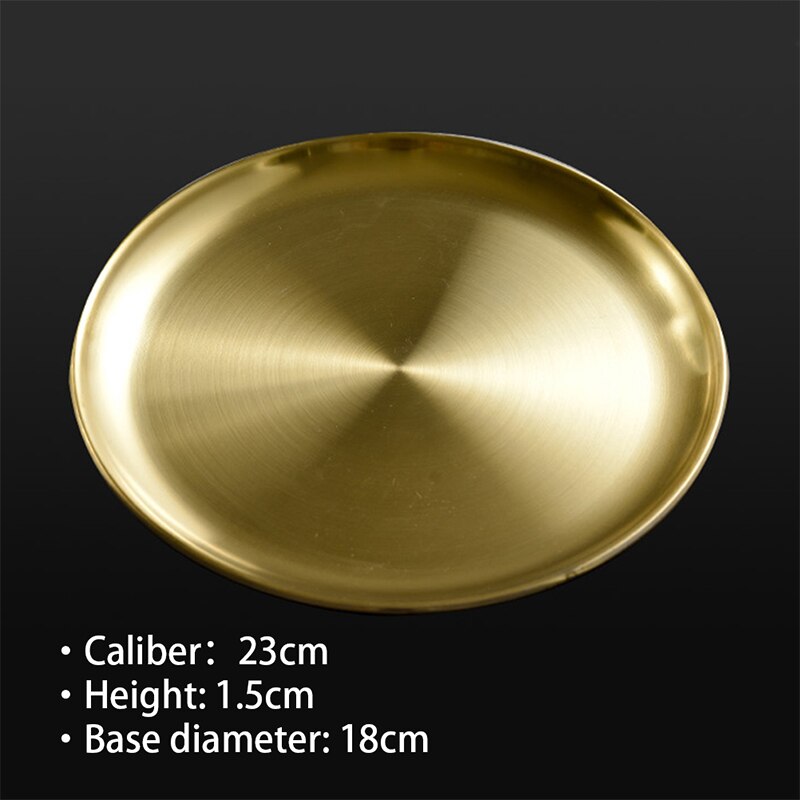 Styl europejski płytkie talerze złota płyta jadalna serwująca naczynia okrągły talerz ciasto taca zachodnia stek okrągła taca talerze kuchenne: GD4