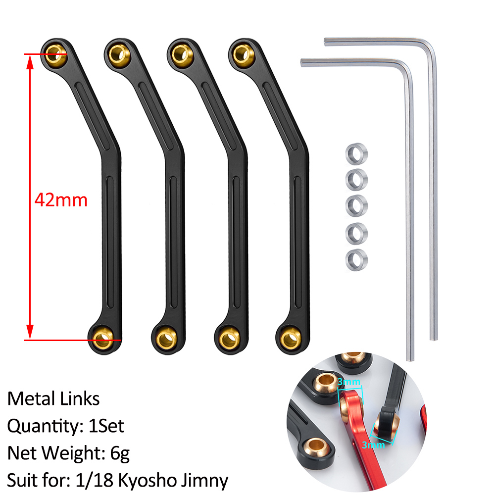 AXSPEED-Adaptador de cubo de rueda hexagonal de contrapeso de latón para coche teledirigido, amortiguador, torres, enlaces, neumáticos de goma para actualización de Kyosho Jimny 1/18