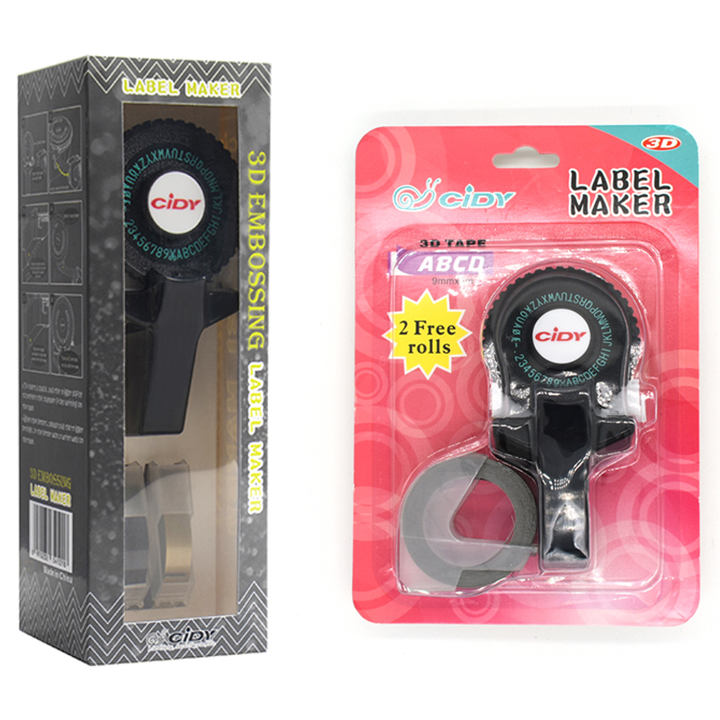 Zwart Cidy C101 Handleiding Label Makers Voor 9Mm 3D Embossing Plastic Tapes Mini Houvast Schrijfmachine Vervanging Van Motex E101