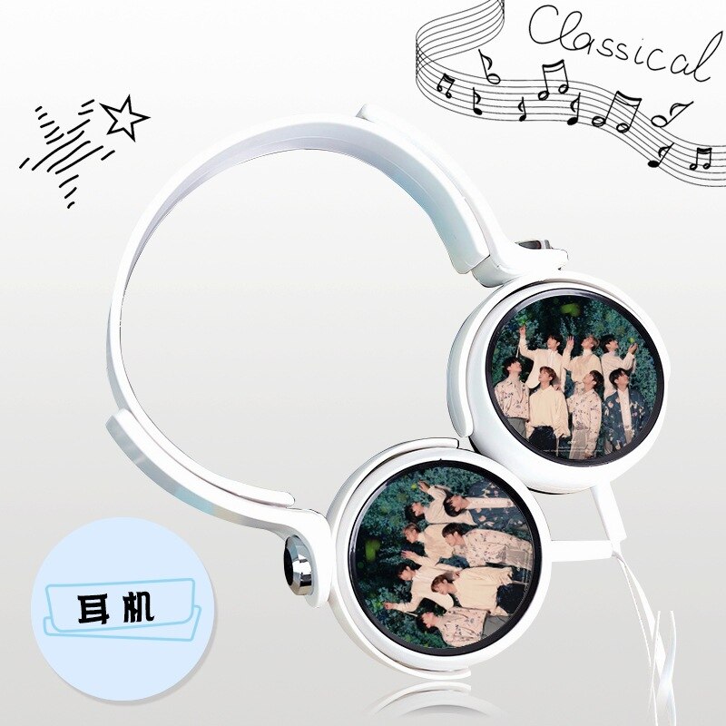 Got7 Formal Three Series King Pigalle Segment yi en Celebrity Style Headphones Direct Plug Universal: Xej542 GOT7 White