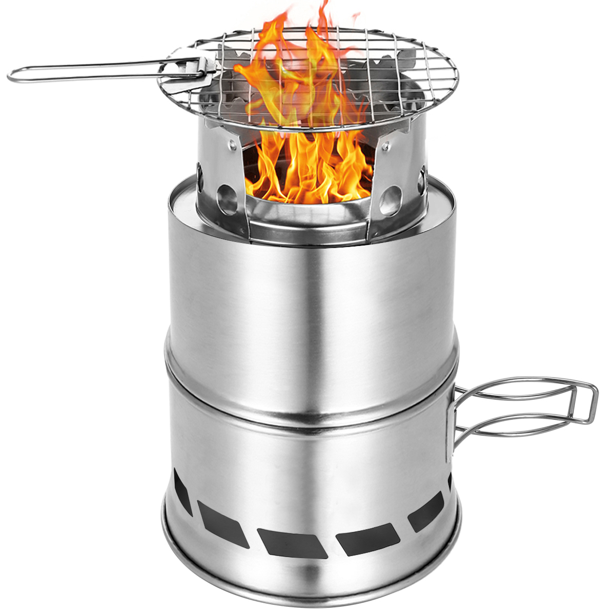 Réchaud d&#39;extérieur démontable pour camping, poêle à bois pour pique-nique, barbecue, randonnée: type 4