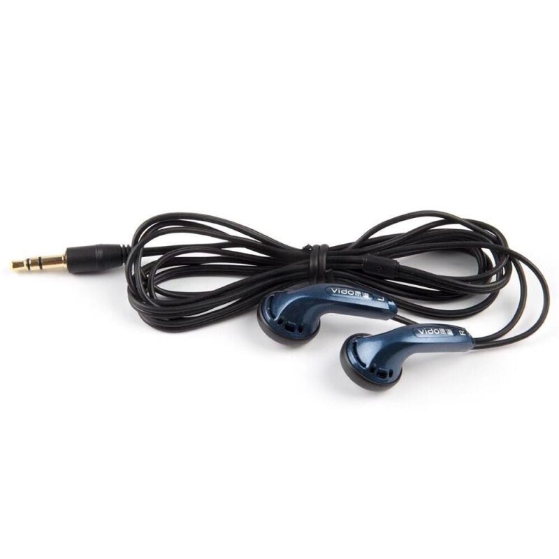Blue/White Vido Wired Earphones Soundtrack Stereo Headset Game Headset Bass Noise Headphones Study Sports Headphone
