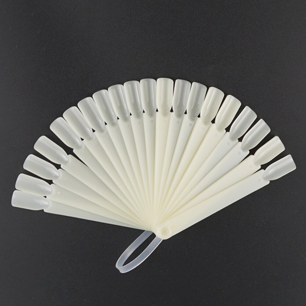 Professionele 24Pcs Fan Shape Nail Art Polish Kleur Kaart Praktijk Sample Valse Tips Display Palet Kaarten Nagellak UV gel
