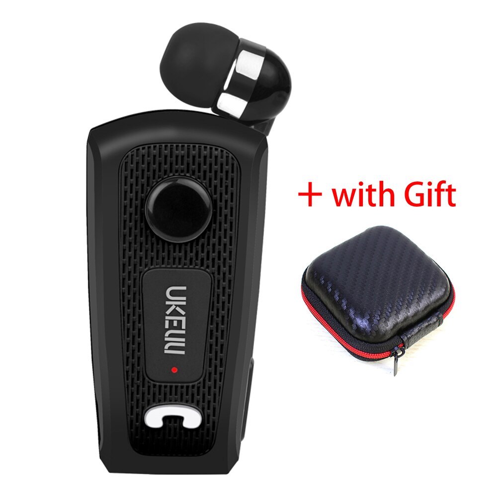 FINEBLUENew-auriculares inalámbricos UK-E20, cascos con Bluetooth, tipo telescópico, con micrófono, vibración de llamada: Negro