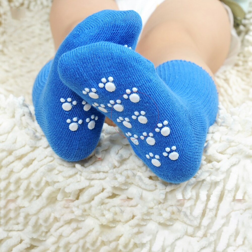 3 pares de algodão meias do bebê inverno bonito recém-nascido da criança menino menina sobre o tornozelo meias quentes não deslizamento interior meias piso doce cor