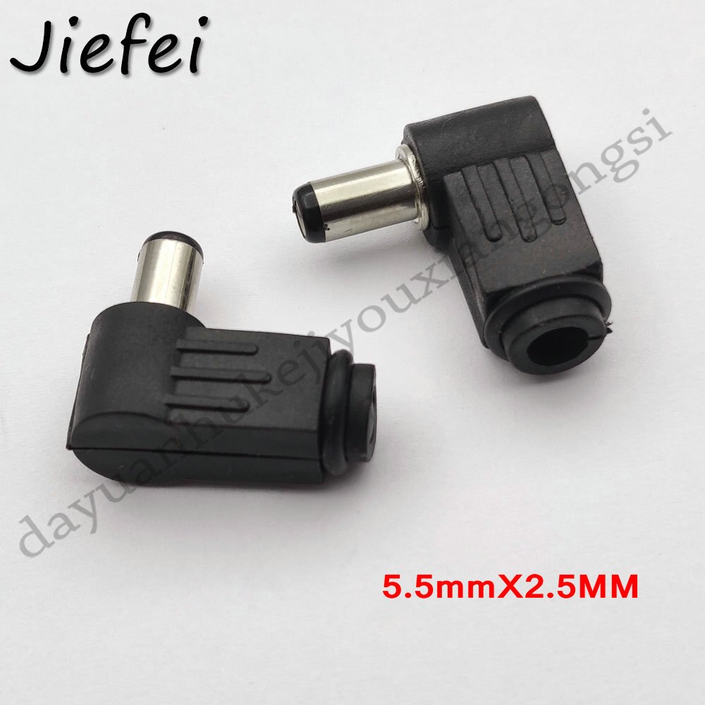 5.5mm * 2.5mm / 2.1mm dc strøm hannplugg jack-adapter rett / rett vinkel 90 gradere kontakt hannplugg 5.5*2.5mm / 2.1mm: 2.5mm rett vinkel / 4 stk