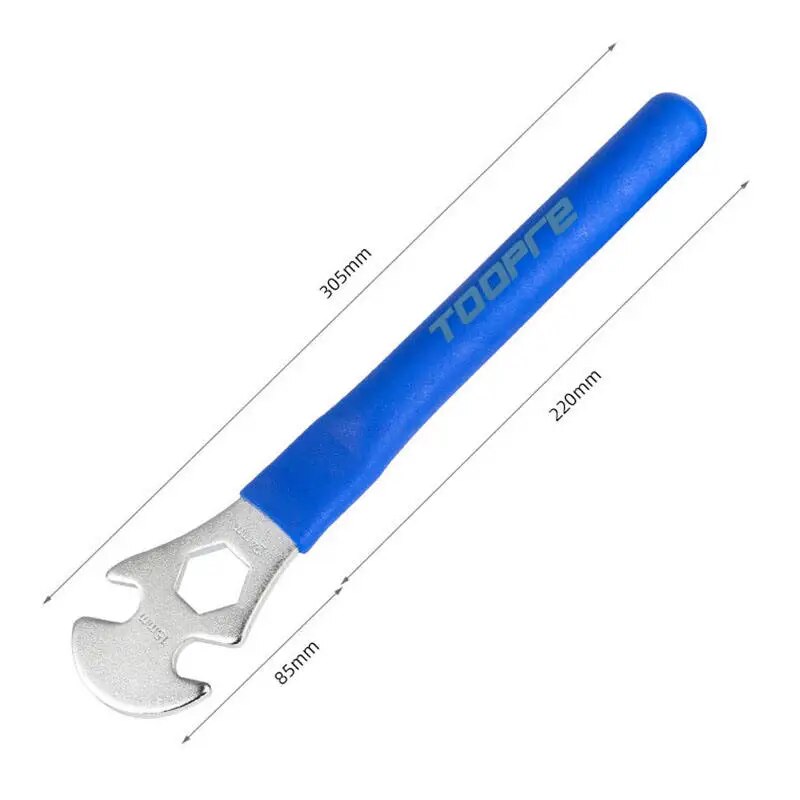 Chave de remoção de pedal de bicicleta de montanha, ferramentas de reparo de desmontagem de bicicleta, 15mm, ferramentas de desmontagem e instalação estendidas