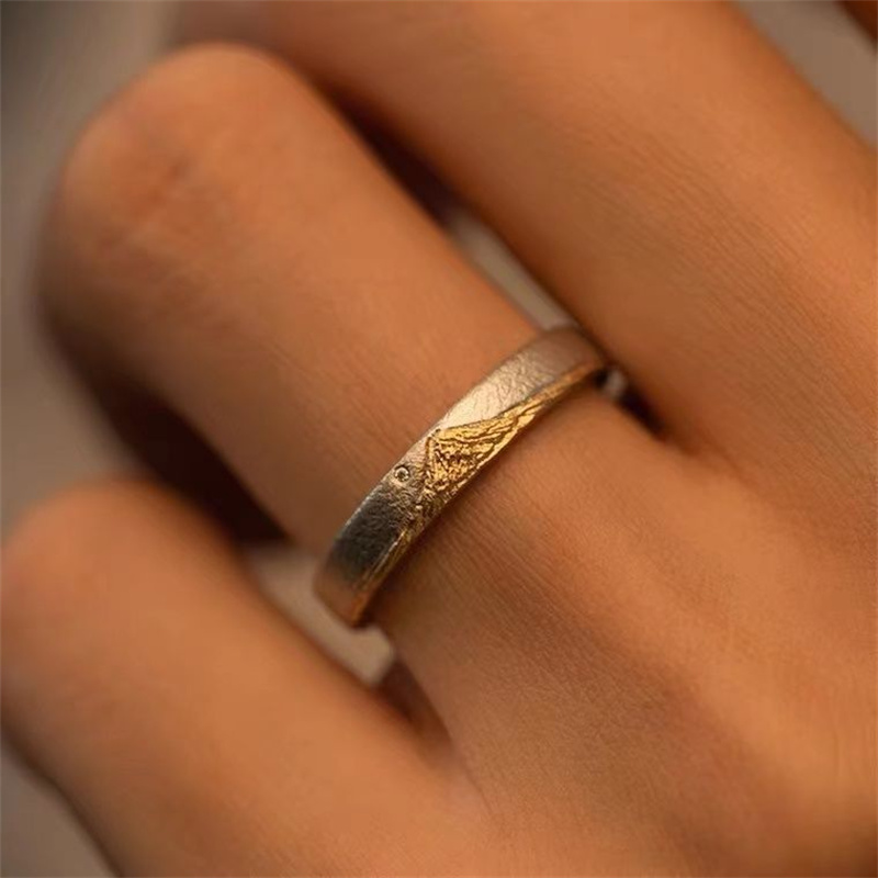 Men Ring 925 Sterling Silver Jewelry Adjustable Trendy Gold Mountain Ring Male Index Finger Accessories