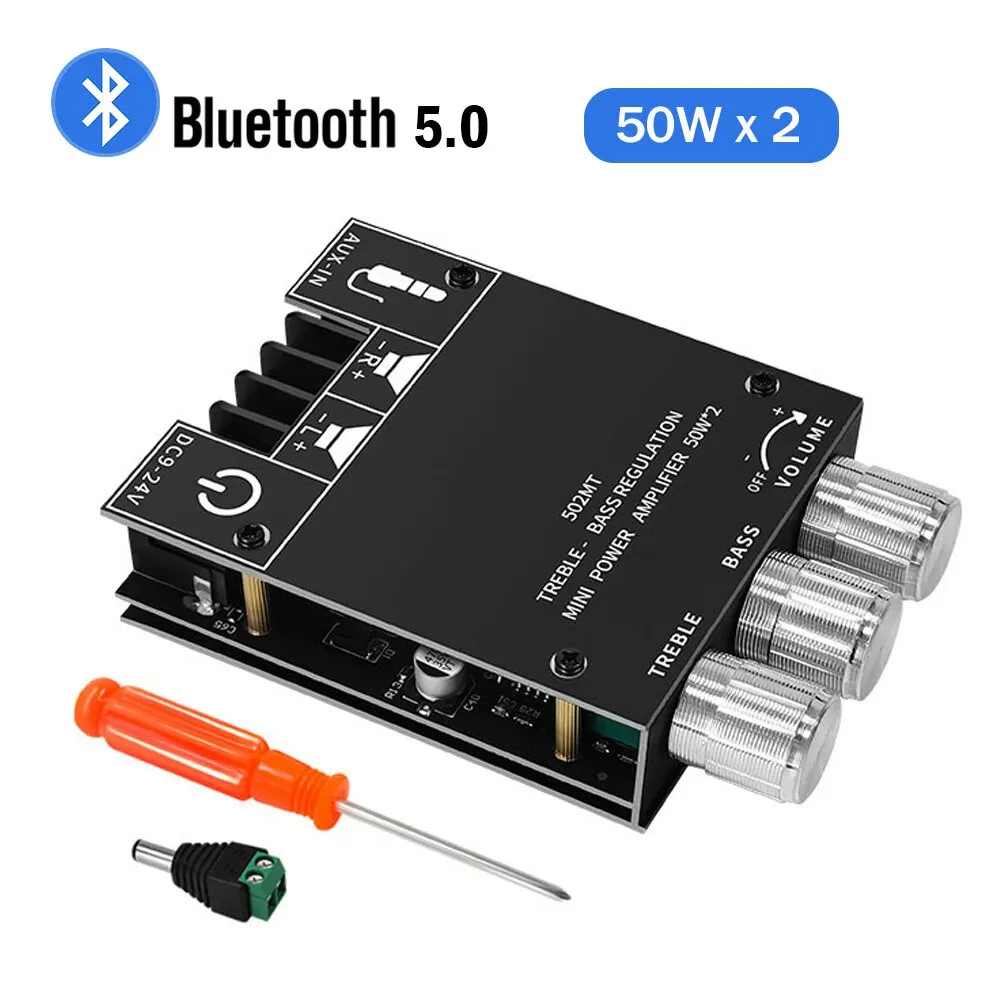 Bluetooth versterkerboard, hifi-stereo, 2.0 audioversterker board, 2 x 50 W bluetooth-versterker, module hifi-stereo, digitale mini-versterker