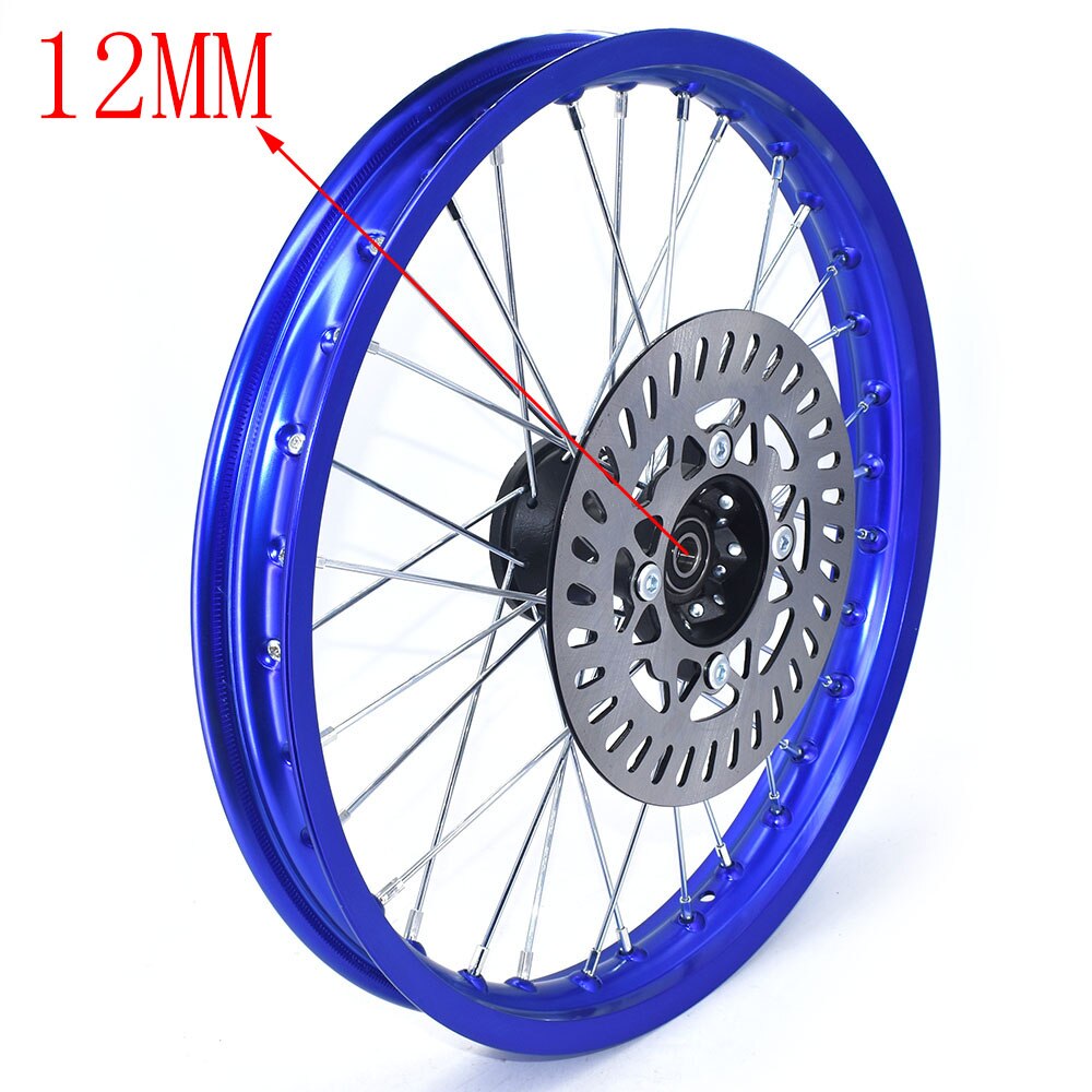 1.60X17 Inch Front Velgen Aluminium Plaat Velgen Met Schijfrem 1.60X17 "Inch Voor Klx crf Kayo Apollo Bse Pit Bike: 12mm Blue