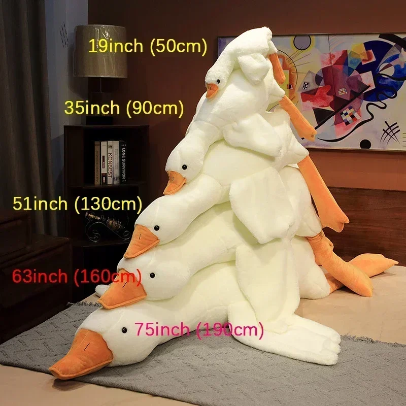 Almohada para dormir con lado de ganso enorme, bonita, 50-160cm, Animal relleno, almohada para dormir, compañero de clase, novia, de cumpleaños, de Festival