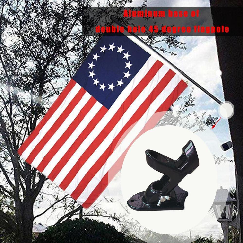 National Adjustable Aluminum Wall Mounted Flag Holder Angle Bracket Pole Flag Aluminum 2 Flagpole Windsock Base Flag Mounti L5W5