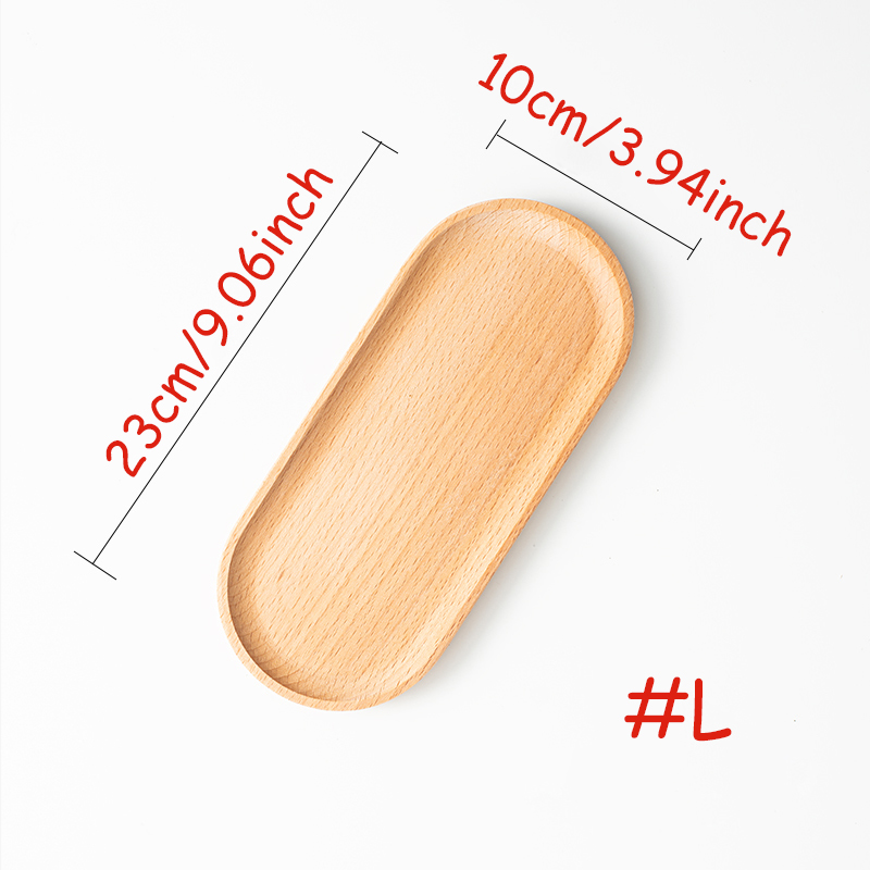 Retro Beech Wood Plate Wooden Kitchen Bread Fruit Food Photography Plate Serving Tray Props Storage Decoration Pan Tableware: L 23x10cm