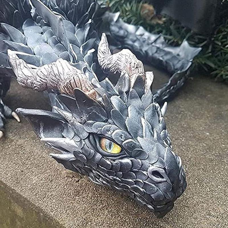 groß Hocken Drachen Skulptur Wasser sprühen Öffnen sterben Tür Fenster Figur Drache Statue Harz Handwerk Harz Ornamente Ich bin Freien Dekor