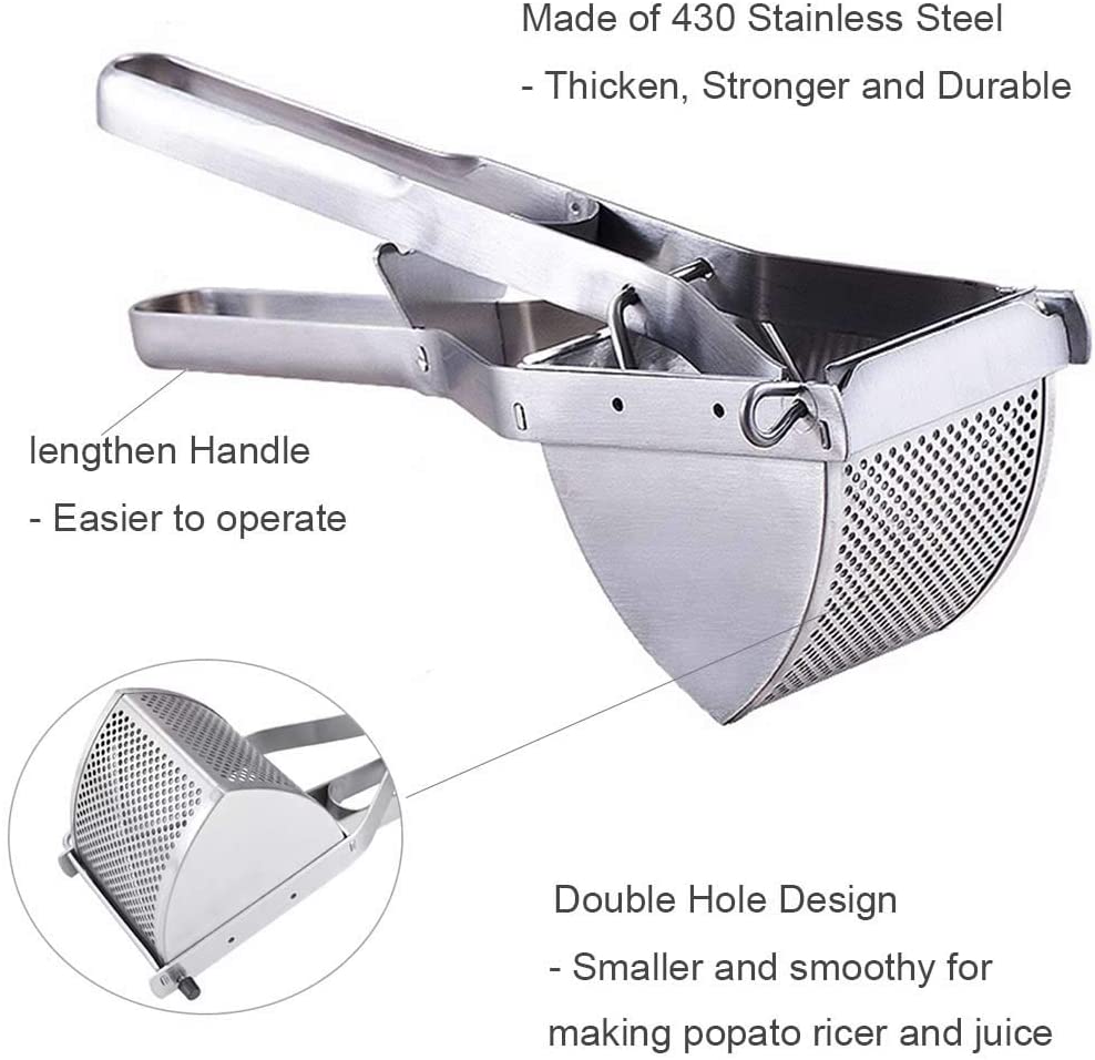 Aardappel Ricers, Rvs Aardappel Ricer, Commerciële Aardappelstamper Zware Grote, Afneembare En Vaatwasmachinebestendig