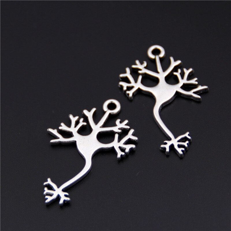 20 st silverfärg vetenskap charm molekyl hänge för smycken gör diy neurologi smycken tillbehör  a2487