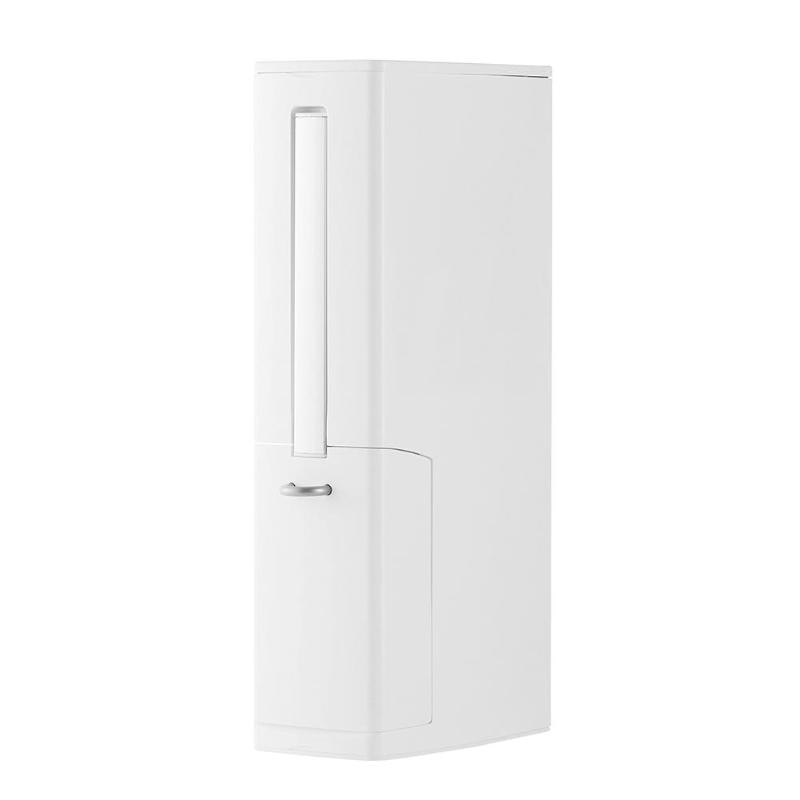 Plástico banheiro lata de lixo com escova de vaso sanitário lixo bin balde de lixo eco-friendly ferramentas de limpeza do banheiro: WHITE