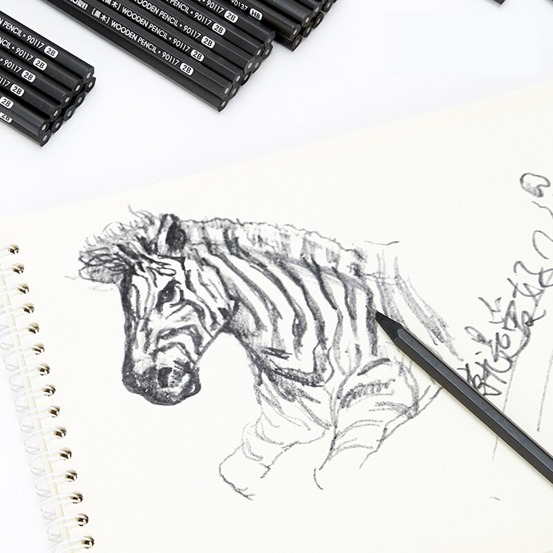 30 Stks/partij Aihao Zwart Hout Potlood 2B Student Schets Tekening Potlood Hex Lood Kind Art Potlood Briefpapier 90117