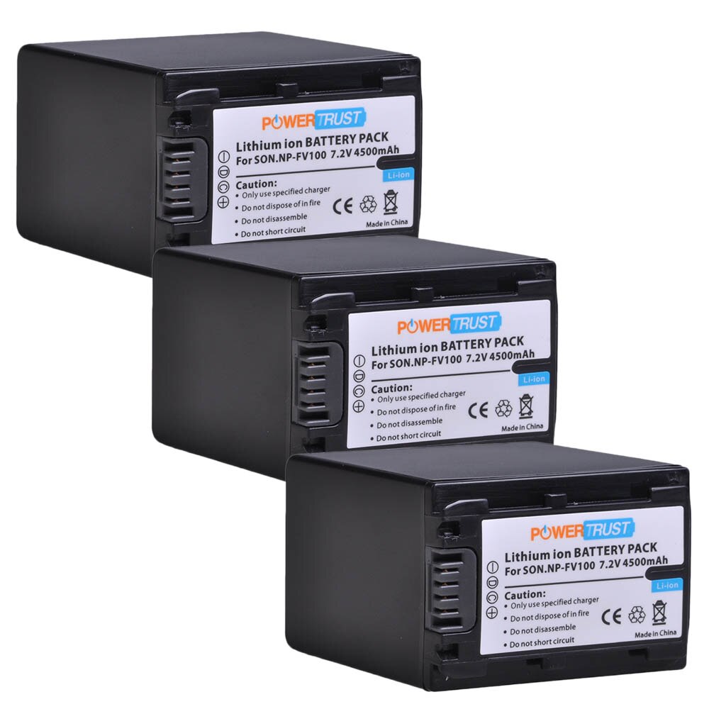 2X4500Mah Np FV100 NPFV100 FV100 NP-FV100 Batterij + Lcd Snellader Voor Sony NP-FV30 NP-FV50 NP-FV70 SX83E SX63E FDR-AX100E: 3Battery