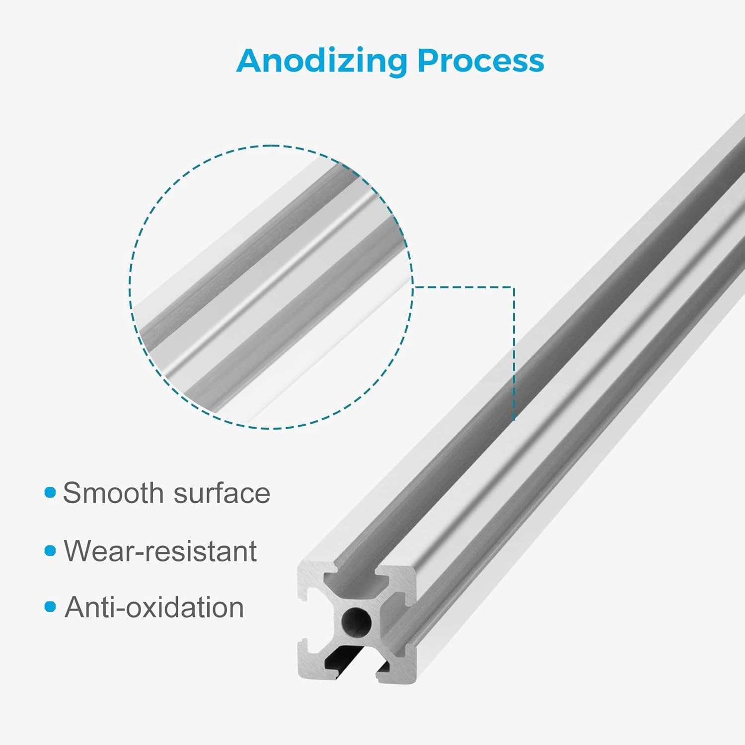 4 Stück T-Slot Aluminium-Extrusionsprofil 20 x 20 mm europäischer Standard eloxierte Linearschiene für 3D-Druckerteile DIY Silber Schwarz