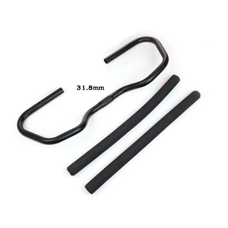 Mountainbike vlinderstuur 25.4/31.8mm travel fiets aluminiumlegering stuur fietsonderdelen: 31.8 zwart en grip