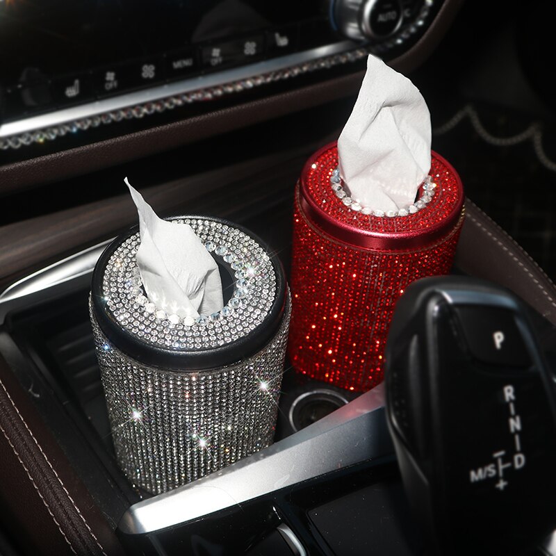 Car Crystal Diamond Tissue Box Diamante Block Type Home Office Hotel Car Luxury Rhinestone Tissue Paper Box Girls Women
