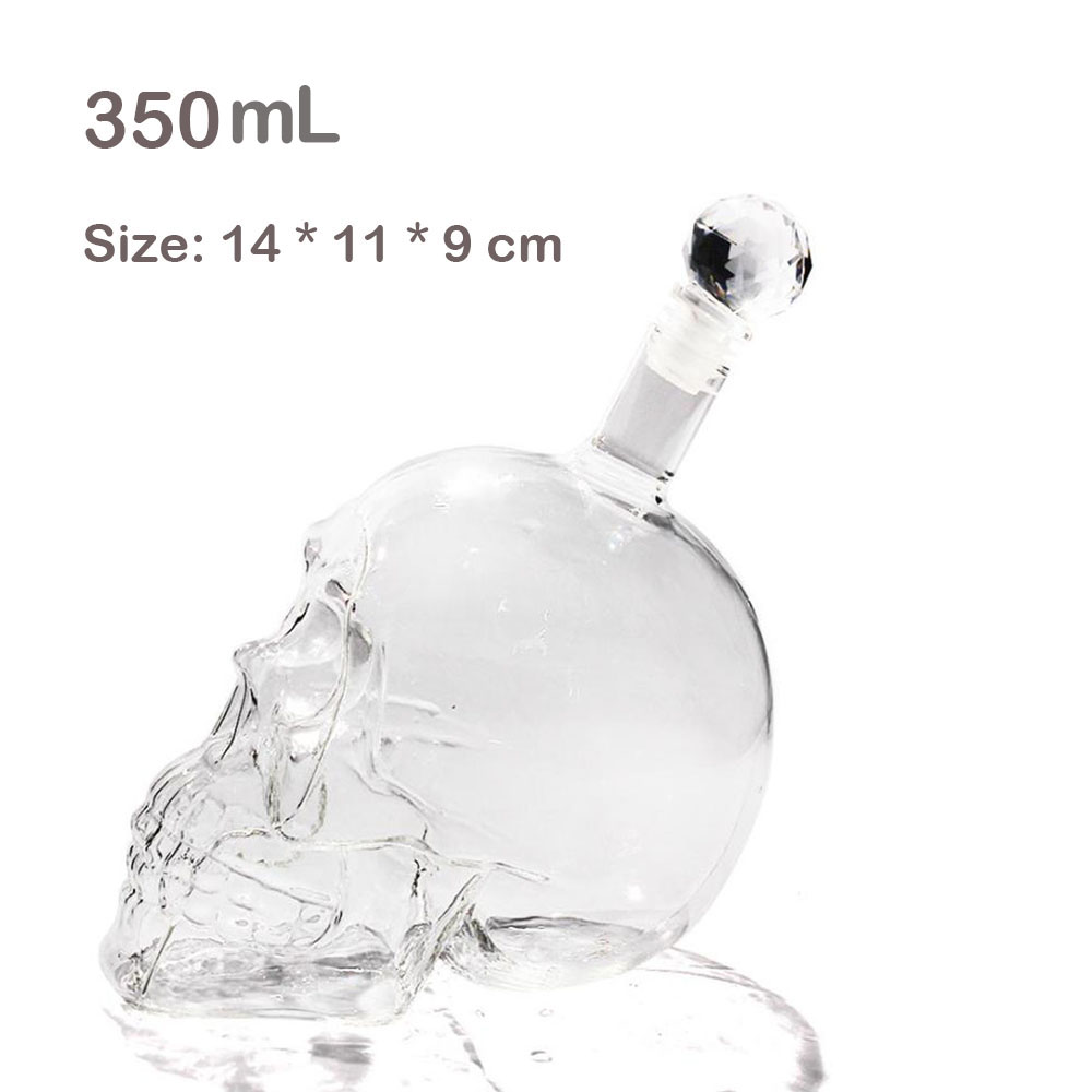 125ML 350ML 550ML 1000ML Vodka Bottle Skull Bottles Gothic Wine Vodka Decanter Glass Flagon: 350ml