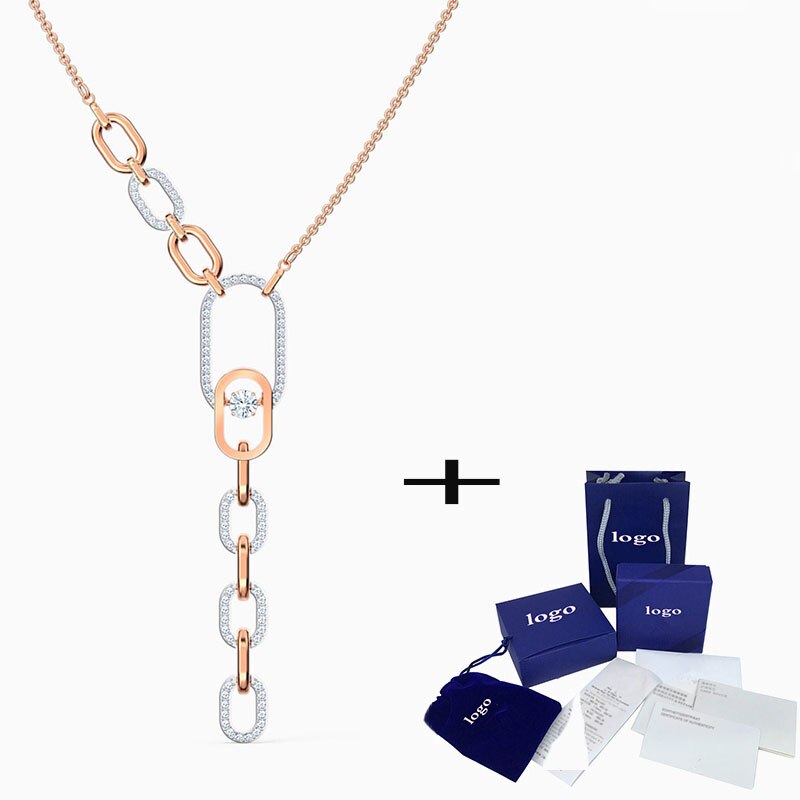 SWA Stylish And Simple Sparkling Dance North Necklace Set, Dazzling Jewelry Is The Best Birthday For Girlfriend: 559324    Box