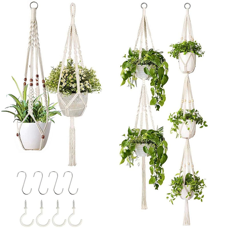 Plant Hanger Macrame Hangers Macrame Wall Hanging Plant Holder Air Plant Planters For Indoor Plants Indoor Plants Hanging Pot