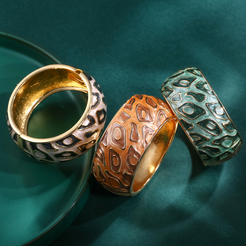 New Bohemia gocciolante bracciale in lega di olio multicolore largo esagerato braccialetto gioielli di moda