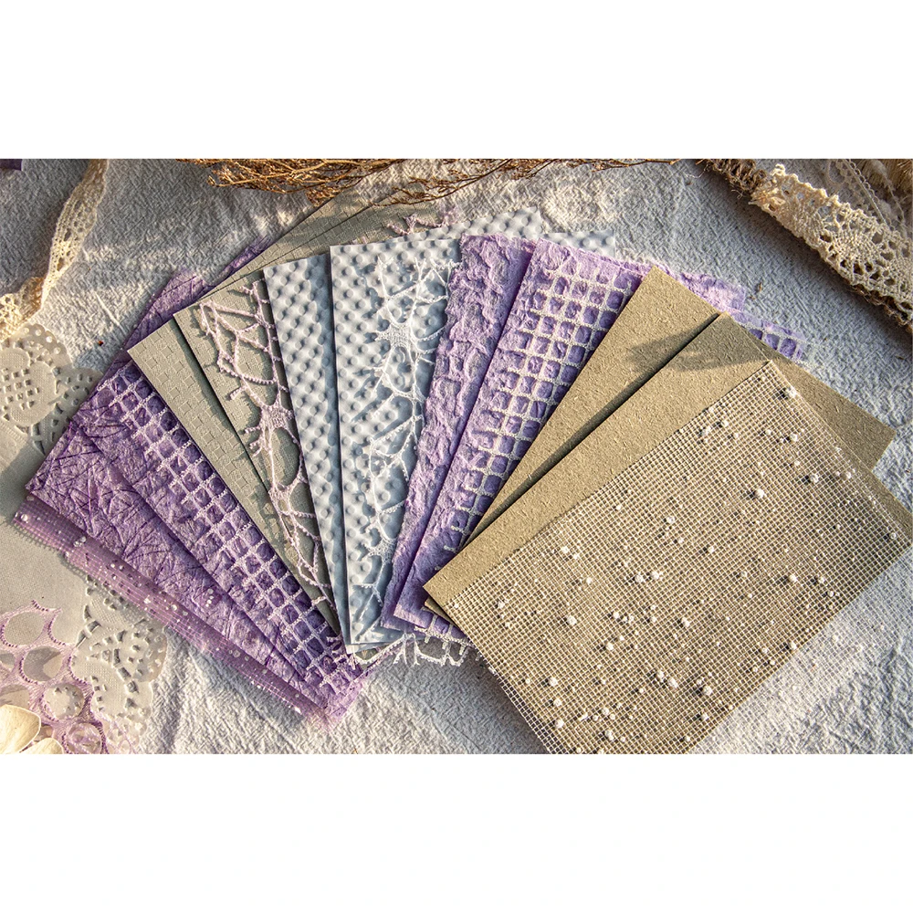 Mr. Paper 6 Style 16pcs/pack Light Retro Hollow Handbook Decorated Base Paper Blend Materials DIY Notebooks Dairy: black