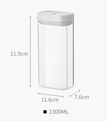 Food Storage Container 500/800/1300/1800ML Multigrain Storage Jar Sealed Grain Storage Box Plastic Dried Fruit Storage Cans: 1300ML