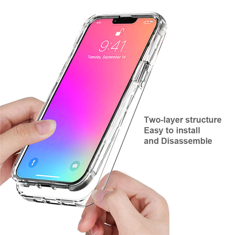 Full Body Double Clear Phone Case For iPhone 16 15 12 13 14 Pro Max 11 XR XS X 7 8 Plus Front Soft Silicone Hard PC Back Cover