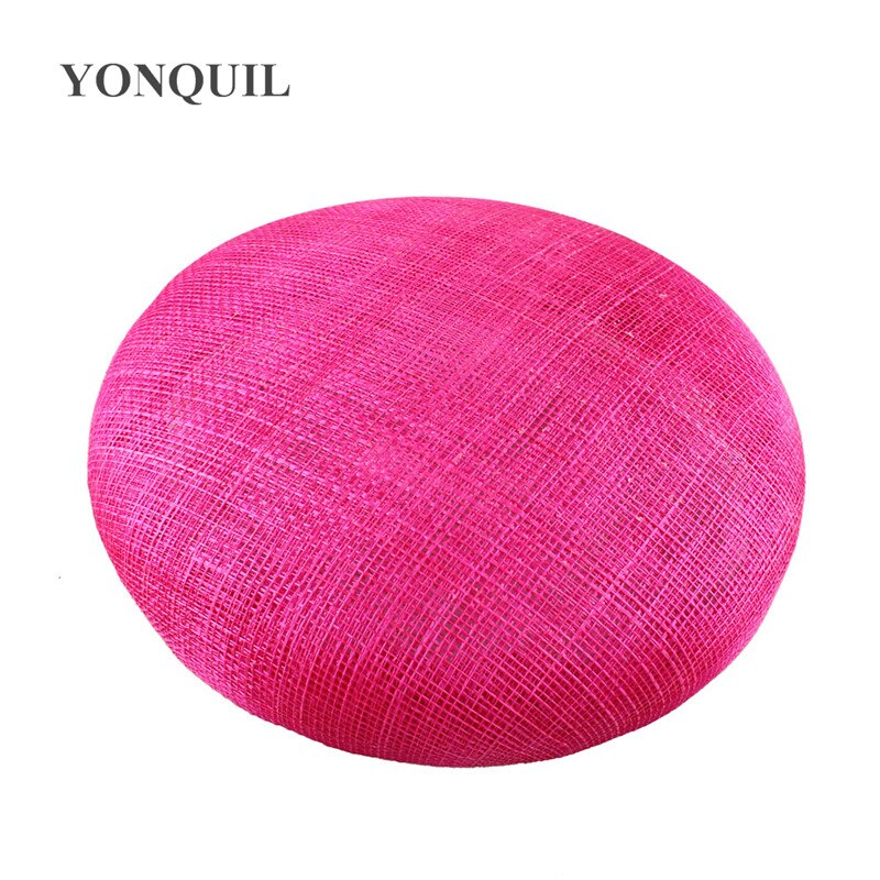 Sinamay-sombreros de 4 capas para mujer, Bases de tocado redondas de 15 CM, de , accesorios para el cabello para de boda: hot pink