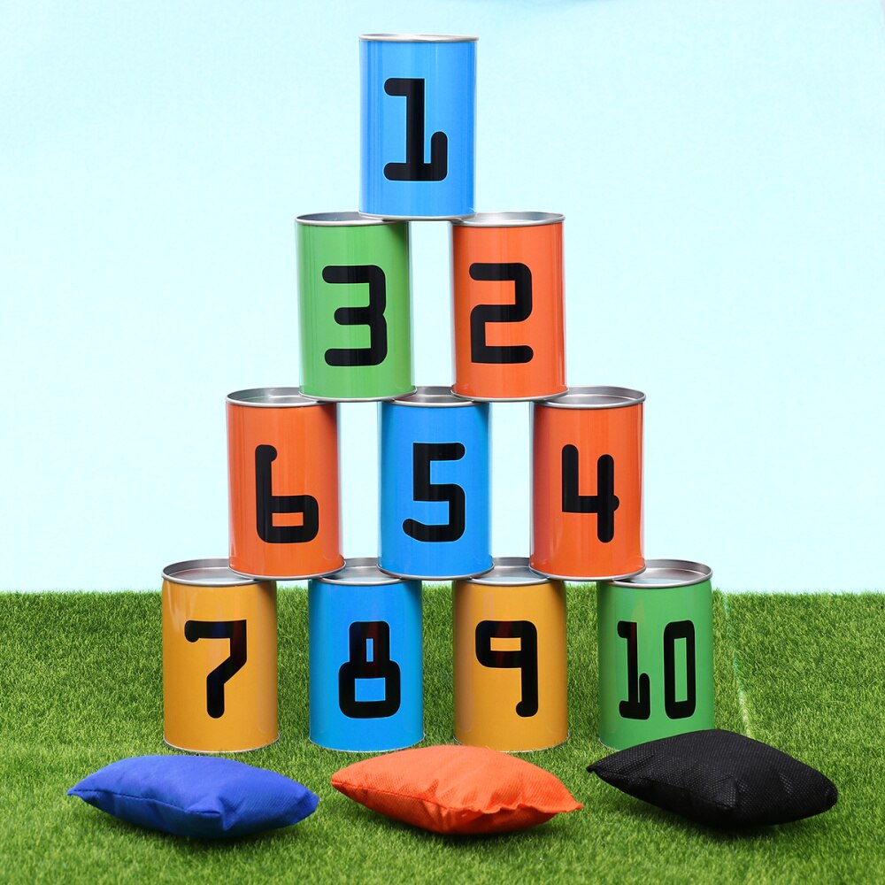 IBASE 10 Pcs Carnival Bean Bag Can Toss Game Set Circus Party Game For BBQs/Kids Birthday Parties