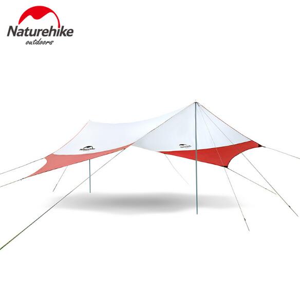 Naturehike Hexagonal canopy outdoor UV-proof beach tent, multi-person rain-proof awning, large pergola for camping: red M size