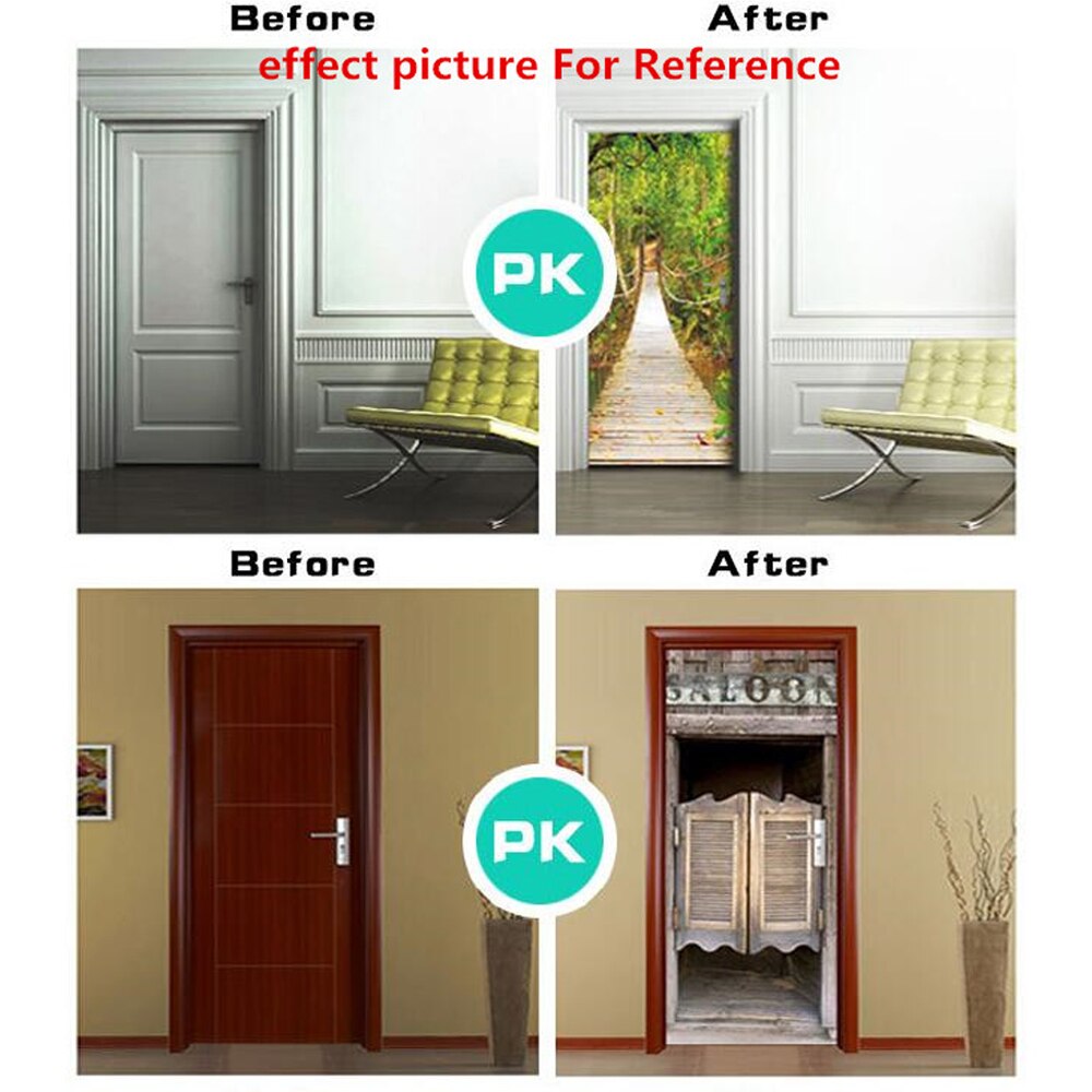 Retro Old Wooden Bookshelf Books Stair Door Wallpaper Self-adhesive Waterproof Posters Wall Sticker Mural Decals Home Decor