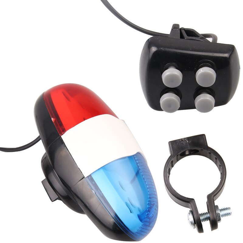 Fiets Politie Licht Fietsbel 6 Led 4 Tone Fiets Hoorn Fiets Oproep Led Bike Politie Licht Waterdichte Voorzijde achterlicht Mtb