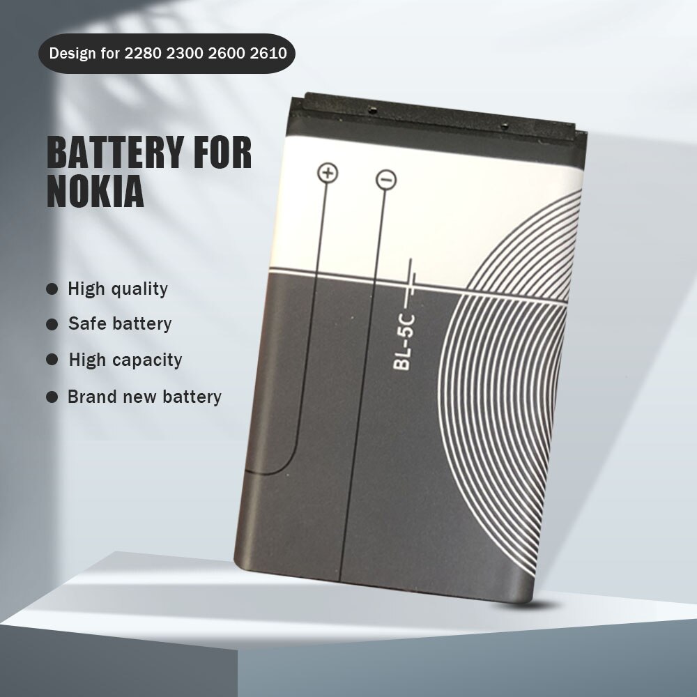 1PC 1200mAh Batterie BL-5C BL5C BL 5C Li-ion Batteries Au Lithium Pour Nokia 2280 2300 2600 2610 3100 3105 3120 portable de remplacement