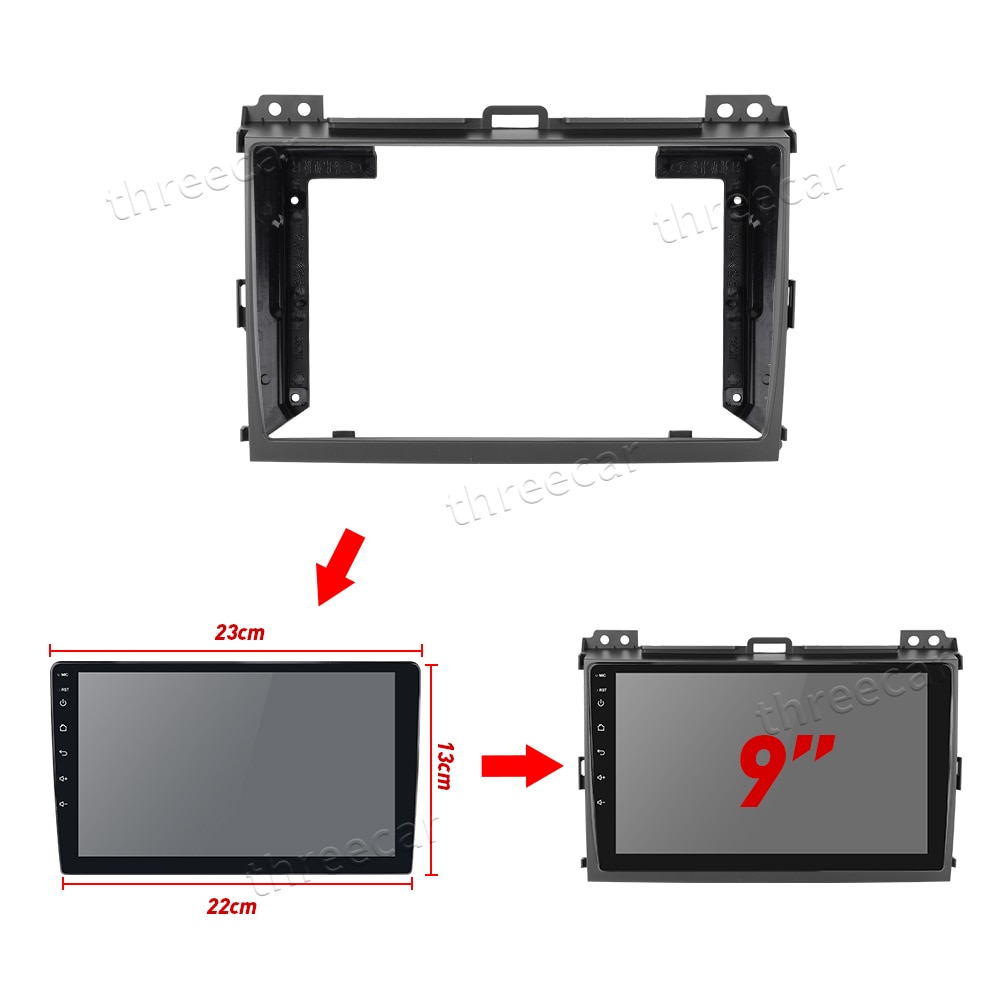 2Din Car Radio Fascia Frame Fit for Toyota LAND CRUISER Prado 120 2003 Android GPS Panel Dash Frame Kit Mounting Frame