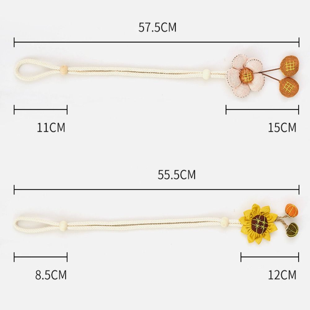 2PCS Adjustable Curtain Tie Sunflower Doll Flower Shape Curtain Rope Holders Cartoon Curtain Buckle Home Decor