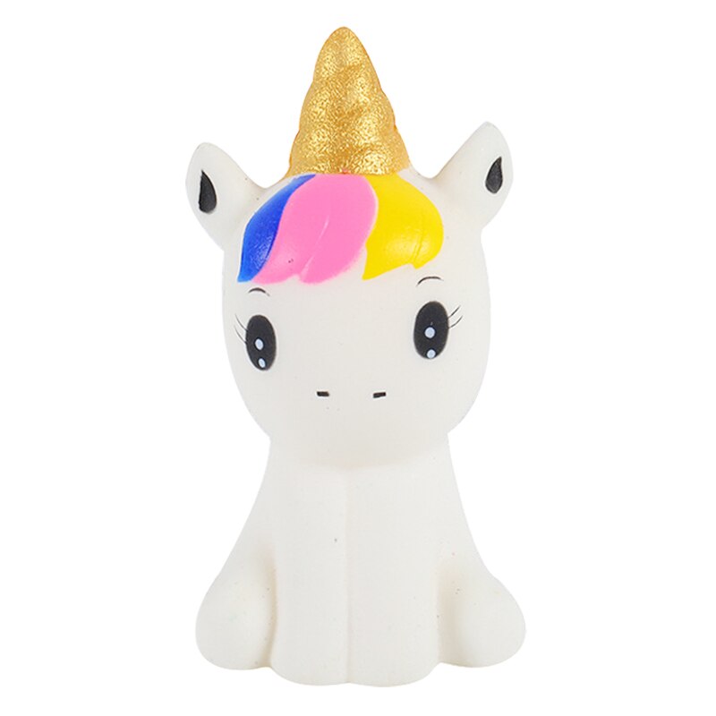 unicornio encantador Squishy simulación de poliuretano pan lento Rising perfumado suave apretar el alivio del estrés para chico de Navidad: Gloden