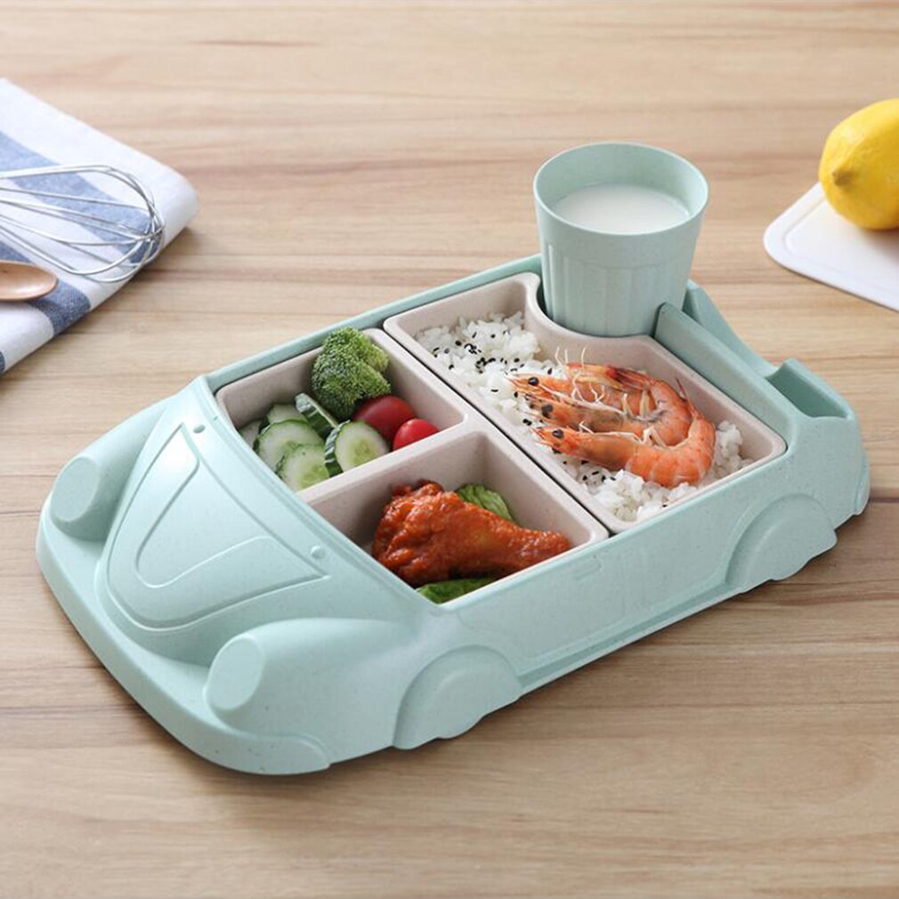 Assiette à dîner en forme de voiture pour bébé, vaisselle pour enfants, dessin animé, assiette d'entraînement, vaisselle pour enfants