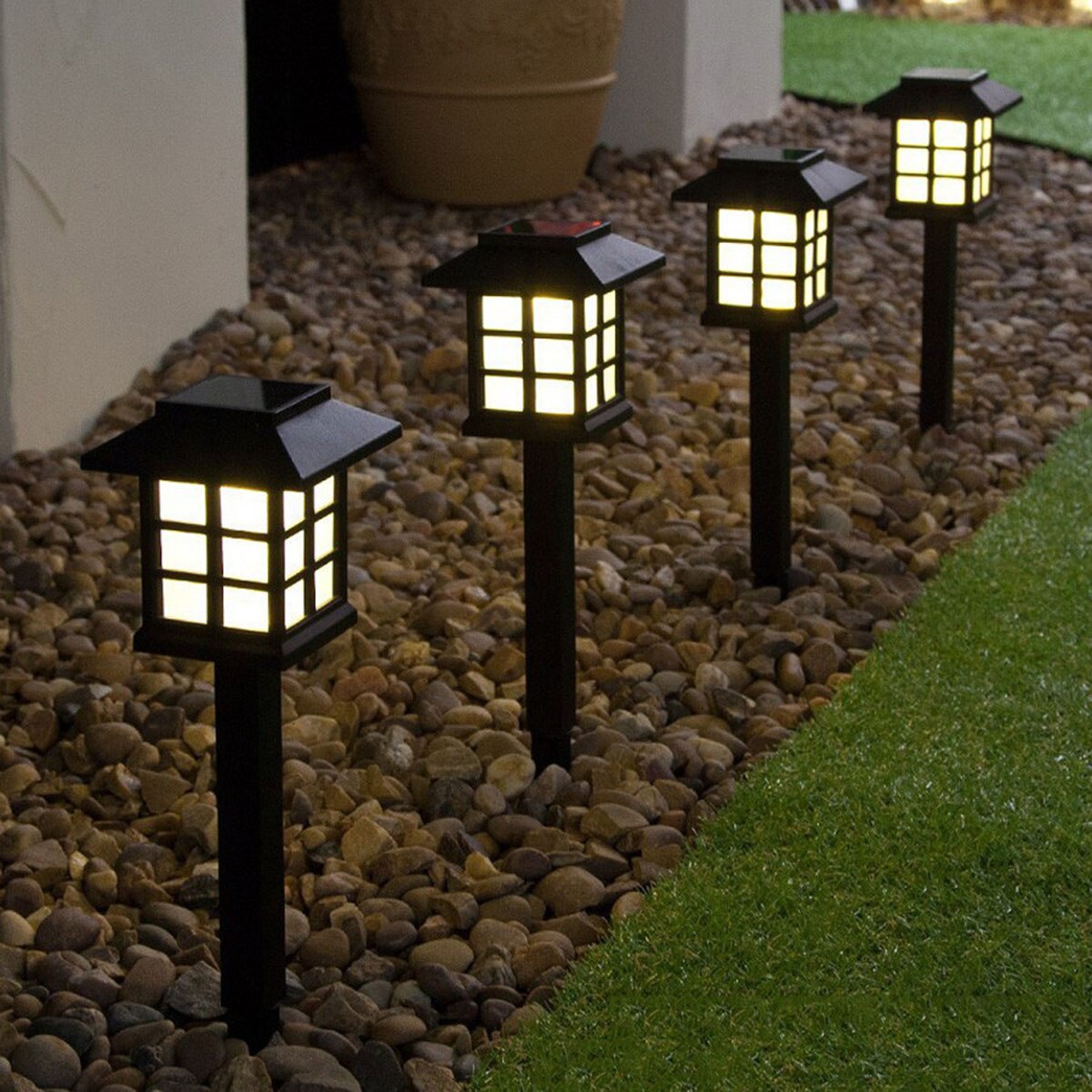 La voie solaire de 2 pièces led allume les lumières solaires extérieures imperméables de pelouse pour le jardin/paysage/chemin/cour/Patio/allée/passerelle
