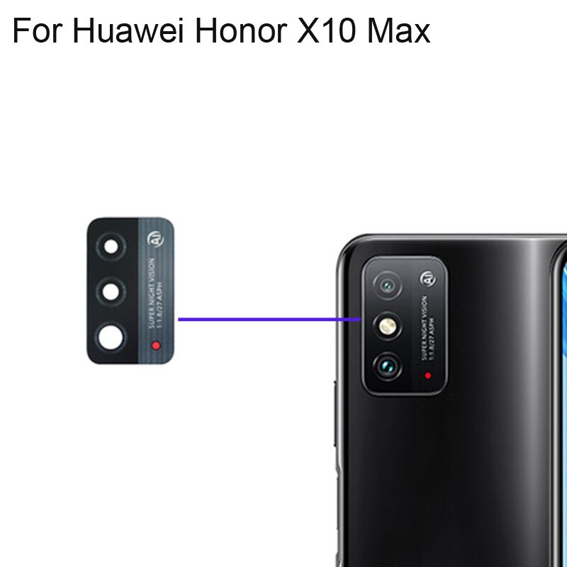 2 Stuks Voor Huawei Honor X10 Max Back Rear Camera Glas Lens Test Goed Voor Huawei Honor X 10 Max Vervanging X10MAX