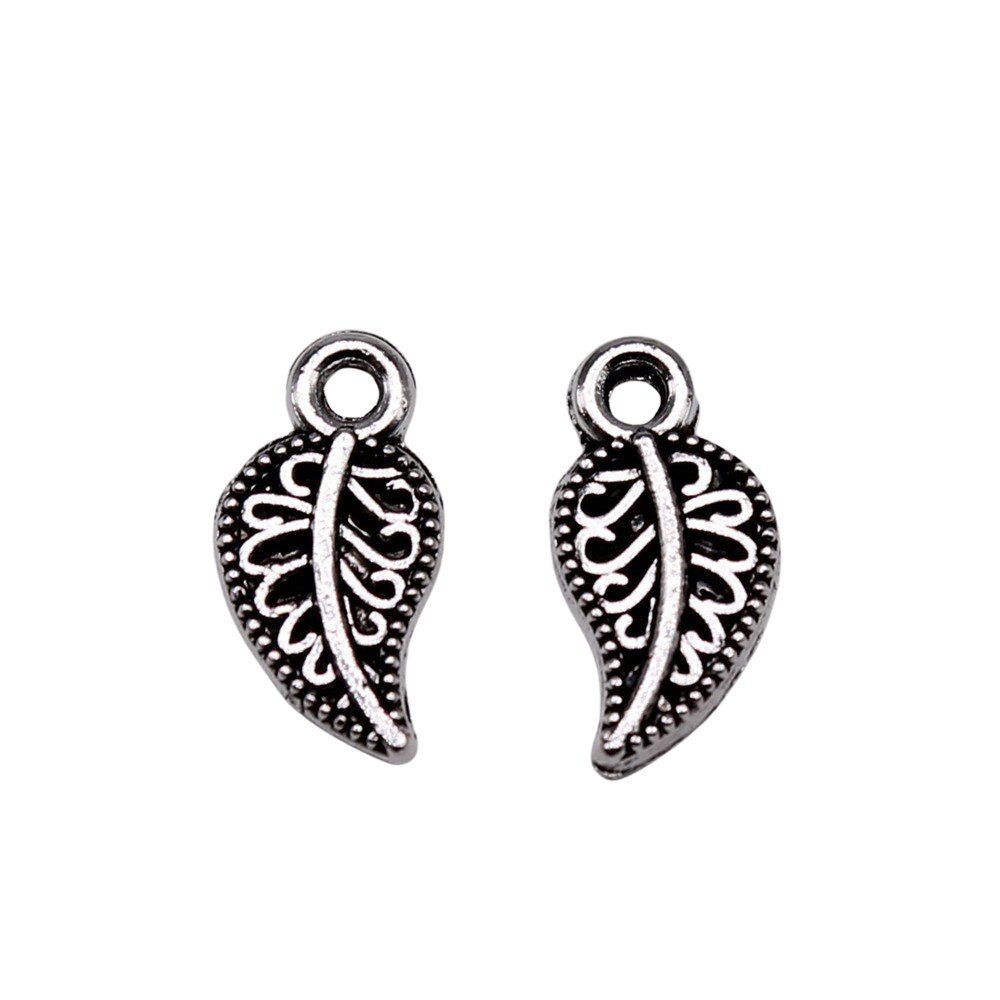 Wysiwyg 40 kpl 10 x 5mm hurmaa lehdet koruja korujen tekeminen tee itse koruja löytöjä antiikki hopean väri metalliseos hurma riipus