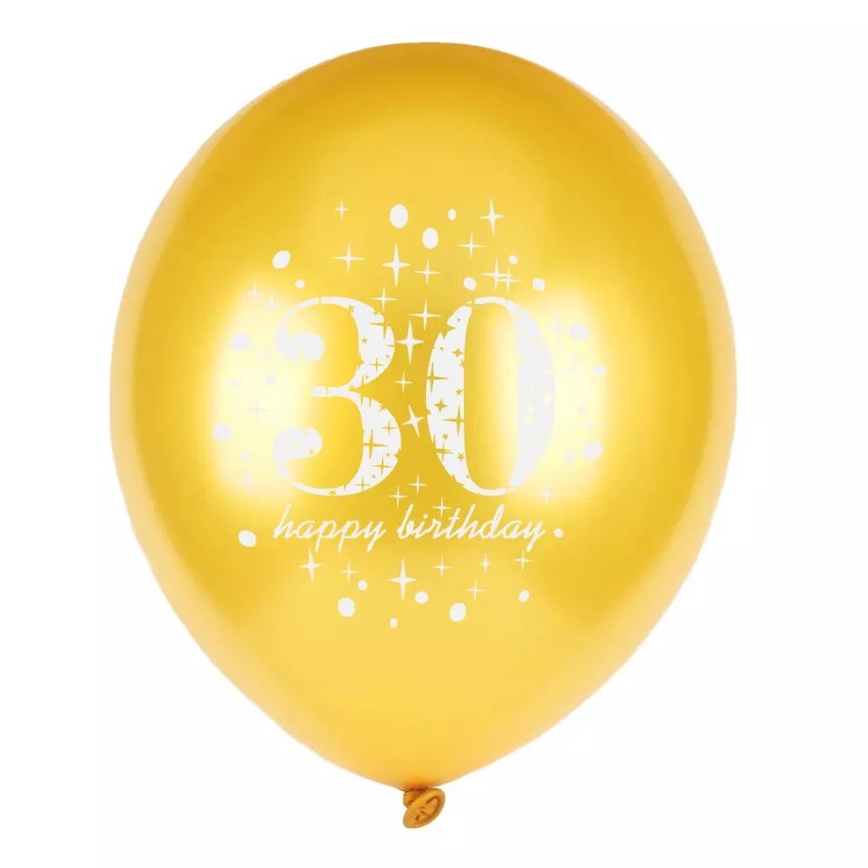 5 stuks 12 inch gouden zwarte metalen latex ballon helium volwassen ballon bedrukt happy 30th verjaardagsfeestje decoraties ballonnen benodigdheden: Robijn