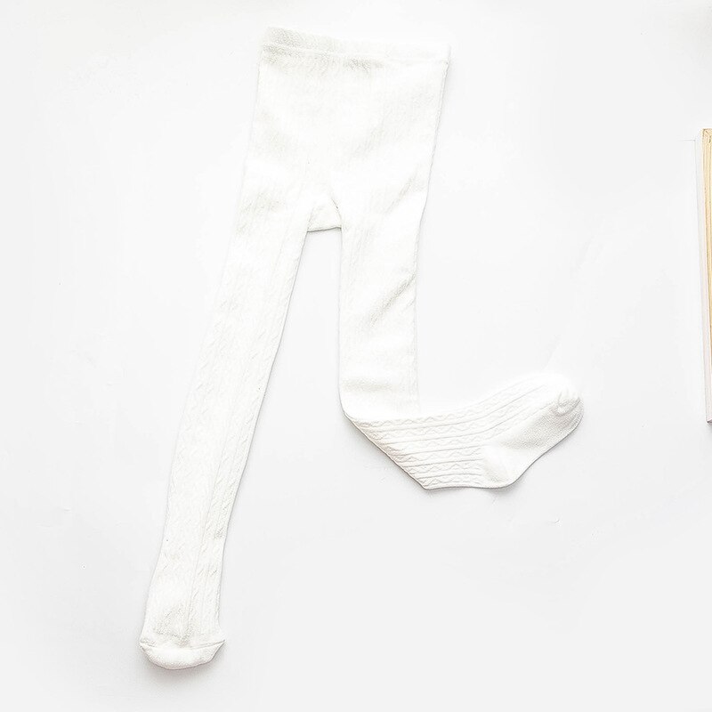 Collants do bebê da cor sólida algodão macio collants da criança recém-nascidos para a menina meias de malha inverno meninas meia-calça: white