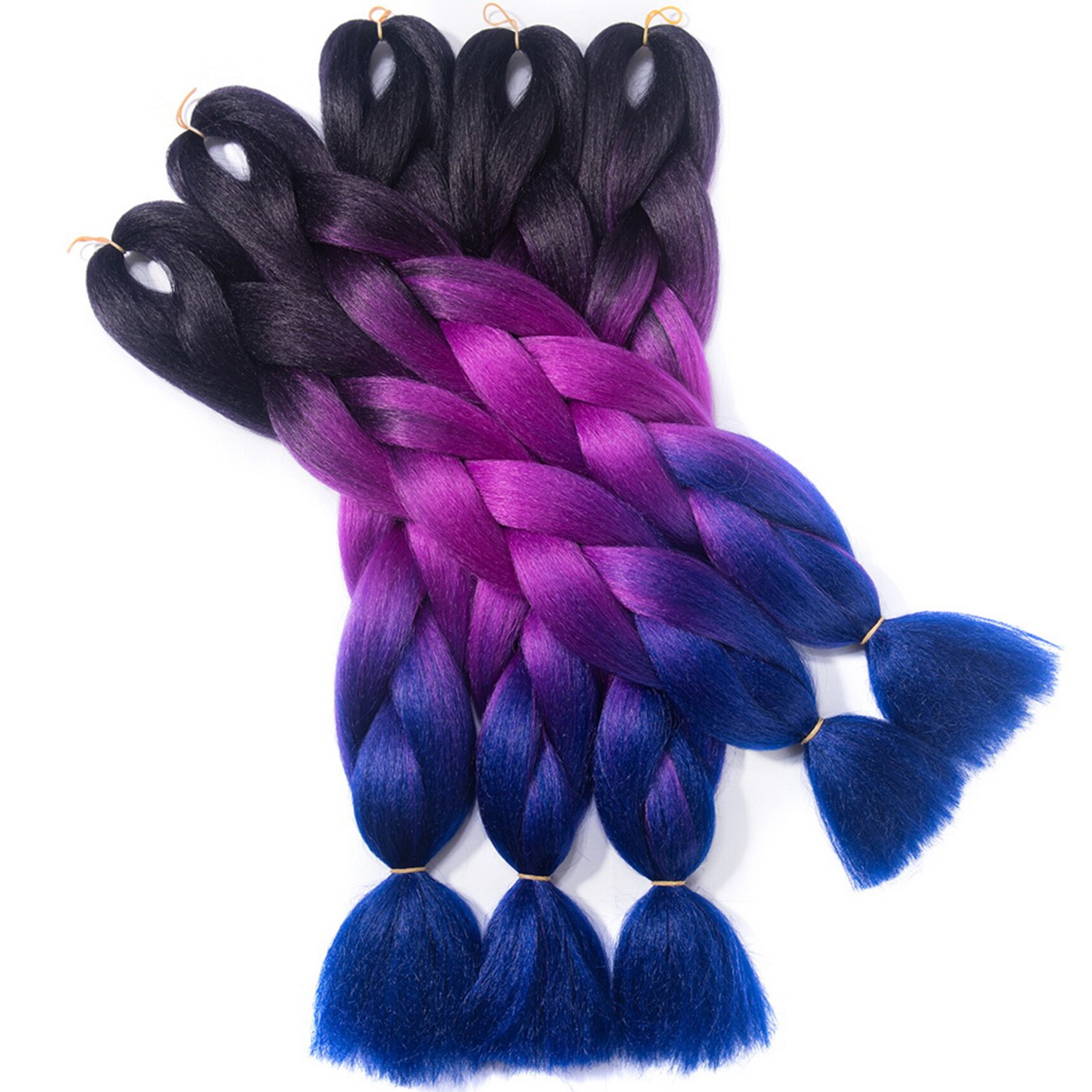 24inch Ombre Synthetic Braiding Hair Crochet Hair Extensions Jumbo Braids Hairstyles Pink Blonde Red Blue 5pcs/lot 100g/pcs